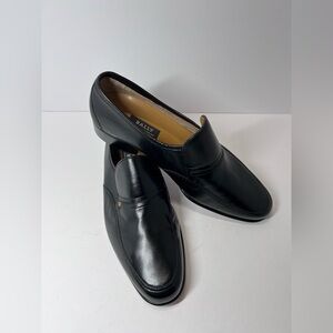 Bally leather slip on loafers black size 8 1/2 EEE Switzerland NWOT Sligo